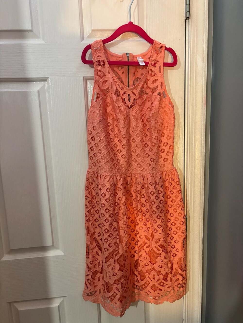 Xhilaration Coral Pink Lace Sleeveless Mini Dress Size XS